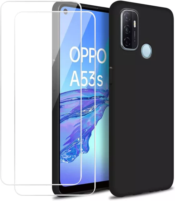 CUSTODIA SLIM TPU NERO COVER per OPPO A53 / A53S + PELLICOLA VETRO TEMPERATO