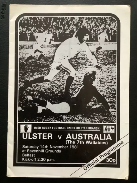 1981 ULSTER (Northern Ireland) v AUSTRALIA programme
