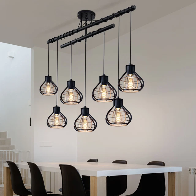 Led Cage LED CAGE SUSPENDU Luminaire de Plafond Noir Filament Réglable en ...