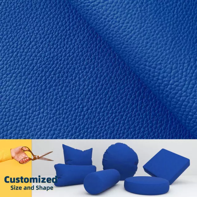 Pb017 Cushion Cover*Blue*Faux Leather synthetic Litchi Skin Sofa Seat 3D Box