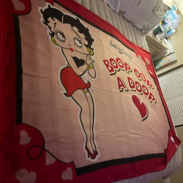 2008 Betty Boop Boop Oop A Doop ❤️Soft Lightweight Fleece Throw Blanket 48 x 63