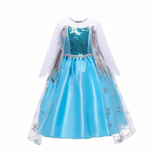 Costume Halloween Regina delle Nevi Anna Frozen Principessa Elsa Abito Ragazze Festa Cosplay 4
