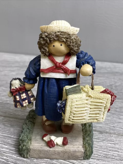 Lizzie High Pauline Bowman Figurine 1997 Girl On Trip Suitcase Ladie and Friends