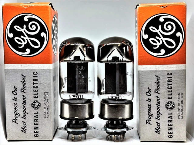 6550a 6550 GE tube pair power tubes metal base twin solid getter test strong