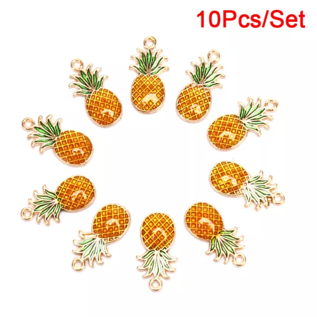 10Pcs/Set Enamel Alloy Pineapple Charms Pendant Jewelry Finding DIY Makin'mj