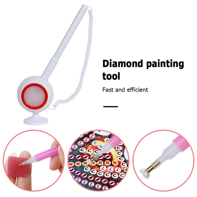 Diamant-Malerei Zeichnung LED Licht Punkt Bohrer Stift für DIY Handwerk (rot)
