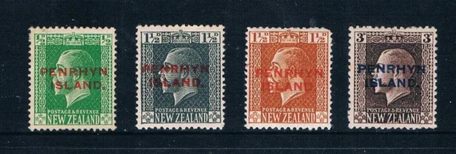 Penrhyn 1920 KGV Portraits w/Narrow Ovprt in "S-L" SC 21-24 [SG 28b-31a] MINT B2