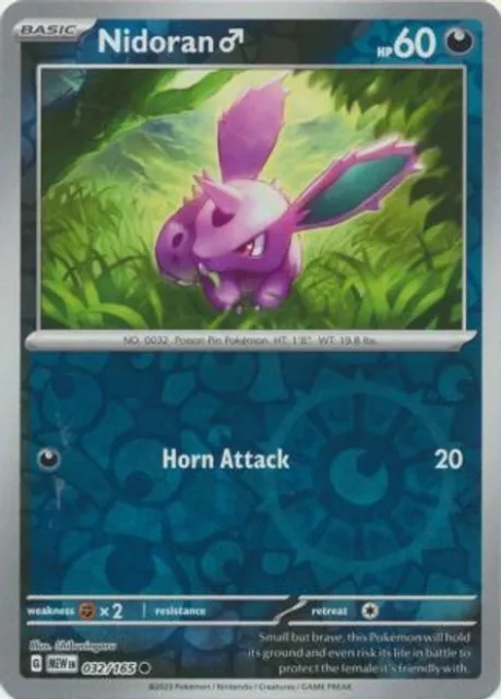 POKEMON JAPANESE SV2A 151 Reverse Holo Master Ball Nidoran 032/165