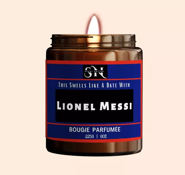 Lionel Messi inspired gift, lionel messi candle, football, fifa world cup.