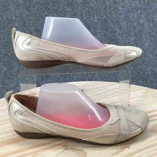 FADED GLORY Ballet Flats sz 9 M Mocha Brown Leatherette Pink Spiked Cap Toe 14.00 PicClick