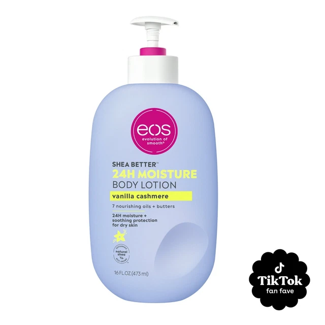 eos Shea Better Body Lotion for Dry Skin | Vanilla Cashmere |16 oz
