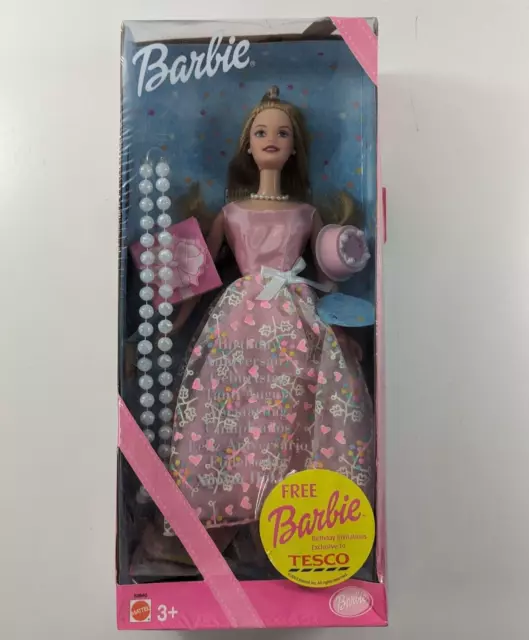 2001 MATTEL BARBIE Birthday Doll with Fake Pearl Necklace