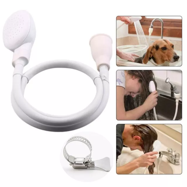 Single Tap Hair Pet Dog Shower Spray Hose Head Bath Tub Sink Faucet Attachment