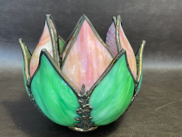 RARE Handel Lamp Shade Light Tulip Pendant Stained Slag Glass Art Deco Tiffany