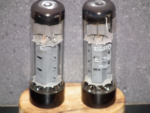 EL34 RFT Rebranded EGRO Platinum Matched Pair Germany 80s Tested NOS 95/100% EL34 RFT Rebranded EGRO Platinum Matched Pair Germany 80s Tested NOS 95/100%