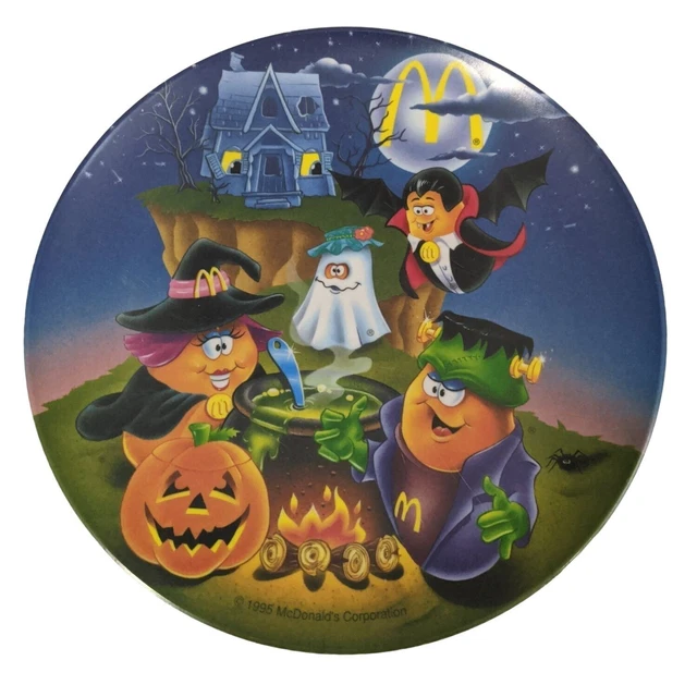 Vintage McNuggets McDonalds Halloween 9.5" Melamine Plate USA Witch Ghost