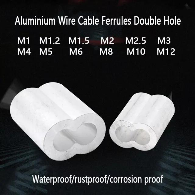 Aluminium Wire Cable Ferrules Double Hole Crimping Sleeve Crimp M1 - M12