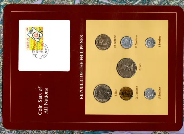 Coin Sets of All Nations Philippines wc 1983-1984 UNC 1983 but 25 Sentimo 1984