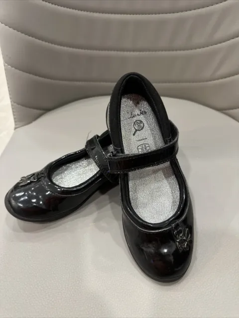 Girls Mary Jane Black Patent Leather Clarks School Shoes Size UK 12 G