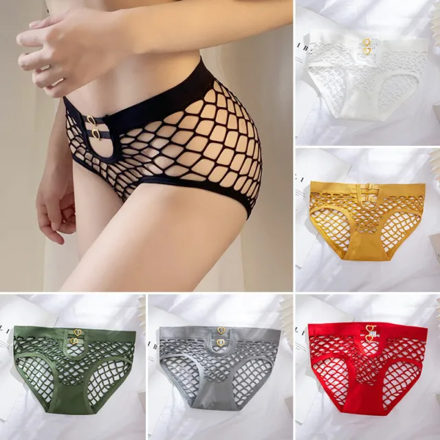 Fishnet Sexy Womens Underwear Mesh Hollow Out Panties Seamless Briefs  Lingerie
