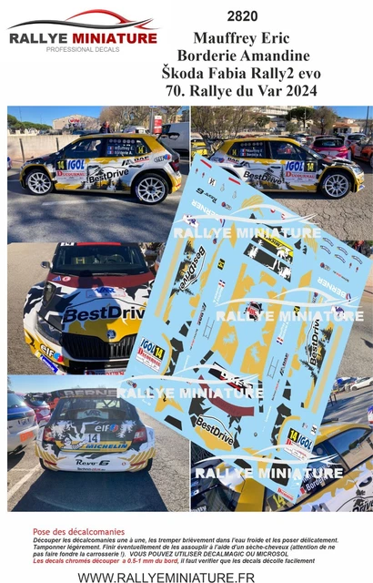 DECALS 1/18 SKODA FABIA RALLY2 EVO - #1 - GRZYB - SWIDNICKI RALLY 2023 - 1808D