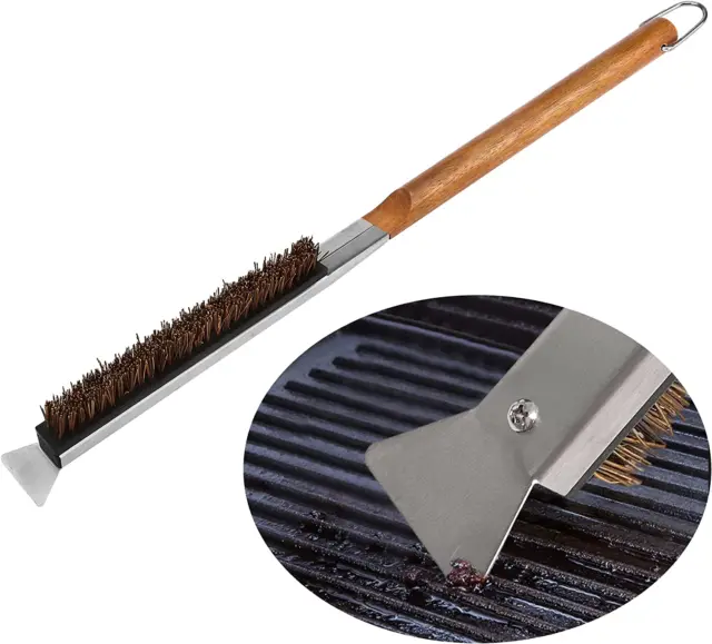 Pizza Oven Brush with Scraper, 21In Pizza Stone Cleaning Brush, BBQ Grill Bru...