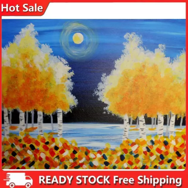 Oil Paint By Numbers Ginkgo Trees Frameless Picture Craft Kit for Living Room