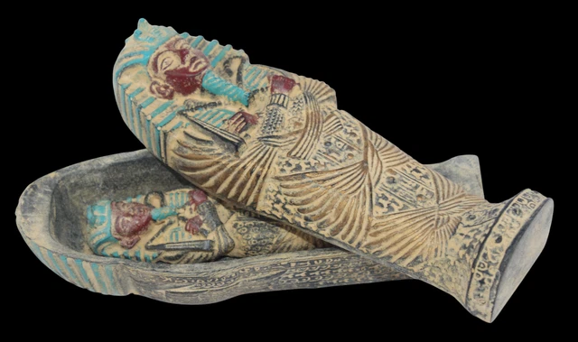 RARO ANTIGUO EGIPCIO ANTIGUO Rey Tut Ushabti Tumba Estatua Piedra (EGYCOM)