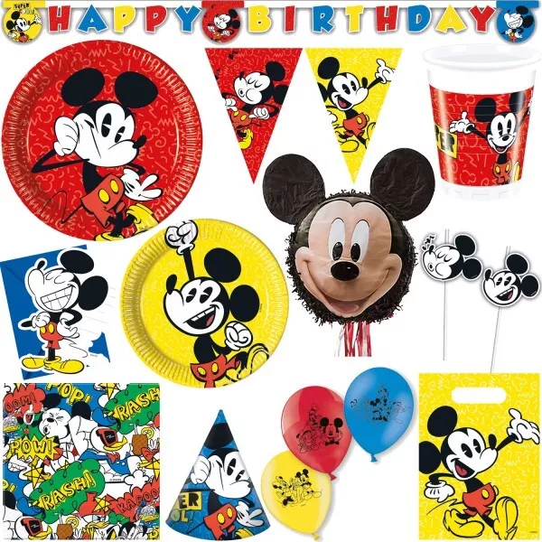 Micky Maus Cumpleaños Decoración de Fiesta Mickey Mouse Niños Set Artículos