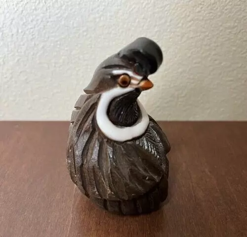 Vintage Artesania Rinconada Quail Figurine Art Uruguay Clay Sculpture Pottery