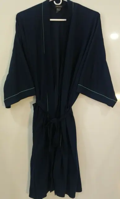 After Hours by Diplomat  Robe Navy One Size Fits Most Vintage Lite Weight Retro