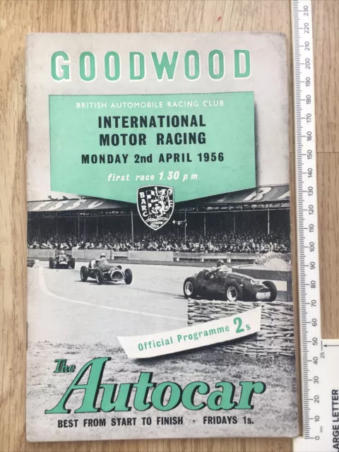 2 aprile 1956 International Motor Racing Goodwood BARC Programma Ufficiale