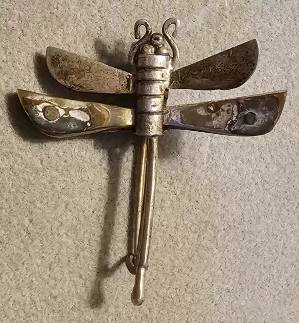 Rare Taxco William Spratling? Sterling Silver Dragonfly Brooch Pin 2.6g VTG READ