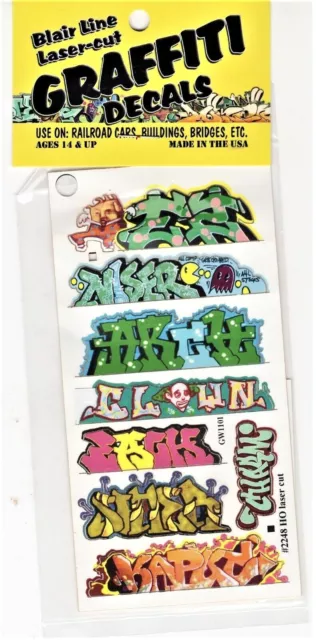 HO Scale Blair Line 2248 Graffiti Decals Mega Set #5 (8) pcs