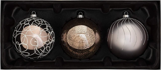 WeRChristmas Vetro Baubles, Industriale, 3 Pezzi