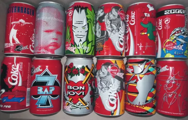 Coca Cola Dosen Sammlung Bap, Sting, Lindenberg, Fanta 4, Scorpions Musik