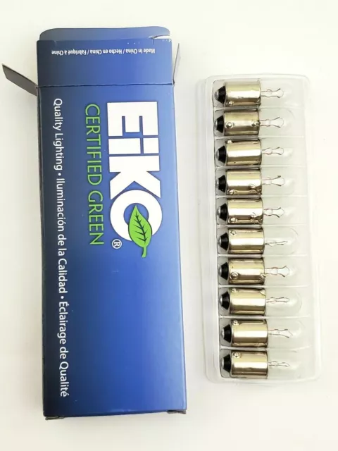 Box of 10 Eiko 44 Miniature Lamps 6.3 Volt 0.25 Amp T3-1/4 Mini Bayonet Base