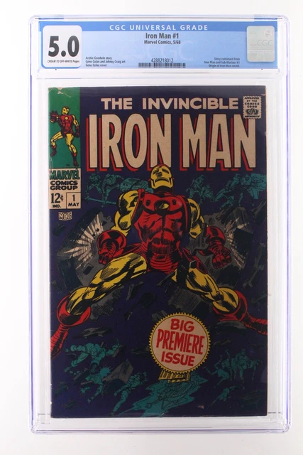 Iron Man #1 - Marvel Comics 1968 CGC 5.0 Story continued from Iron Man and Sub-M