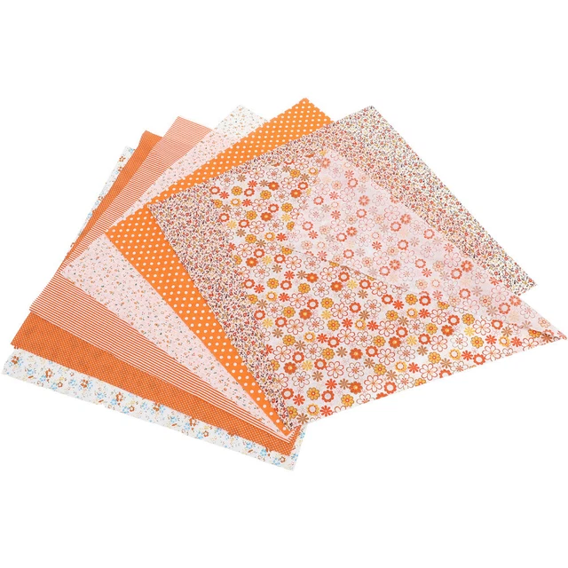 7 Pcs DIY Cloth Patchwork Squares Quilt Cotton Quilting Fabric Manual