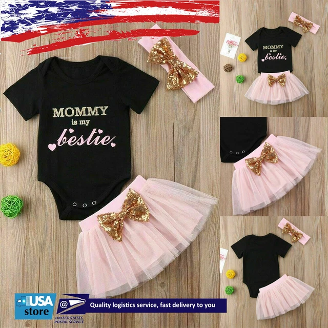 Newborn Kids Baby Girl Outfits Romper Bodysuit Tutu Skirt Dress Headband Clothes