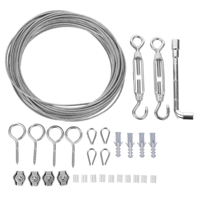 1 Ensemble Kit de corde de câble en acier Kit de tendeur de fil de fil pour