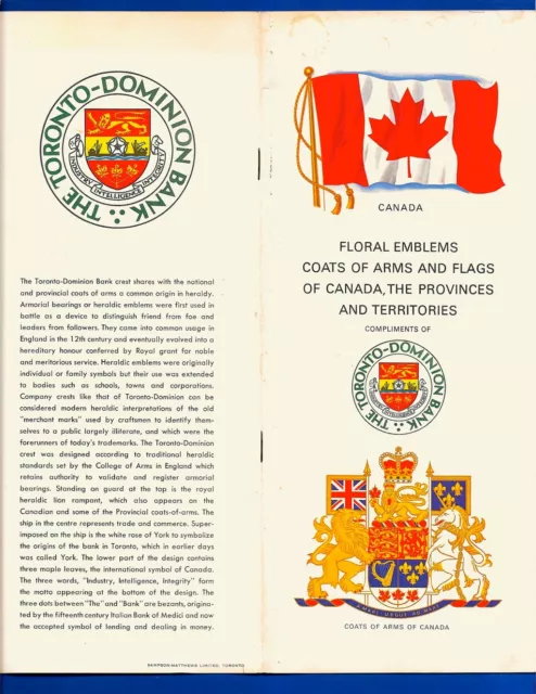 Floral Emblems, Coats of Arms & Flags of Canada (1967) Centennial Pamphlet ~RARE