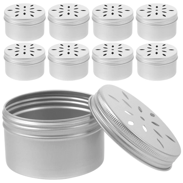 10 latas de metal pequeñas, medianas y grandes con tapas amigos