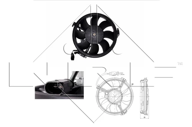 Ventola mai usata senza prezzo di riserva raffreddamento motore 47208 per VW PASSAT B5 3B3 Variant 3B6 3B5 3B2 20V TDI 1