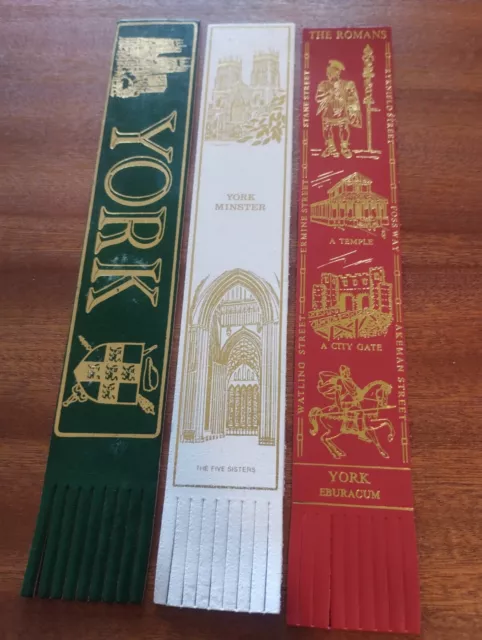 3 X York 🕍🕍🕍 Vintage Leather Bookmark Bundle GVC! D27