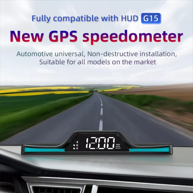 LED Display Car GPS Speed Detector Clock Digital Speed Mileage Meter Digital HUD 3