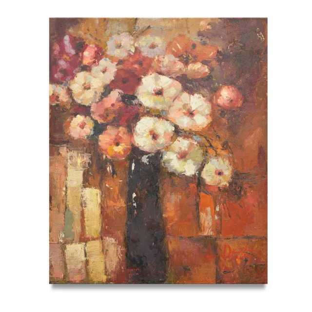 NY Art - Modern Red & White Floral  Arrangement 20x24 Oil Painting - Sale!