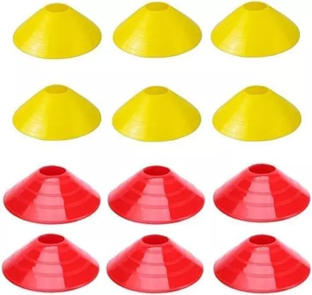 FUNNTY Agility Field Cones, 12 Pcs Soccer Markers Disc with Net Bag, Field Ma...