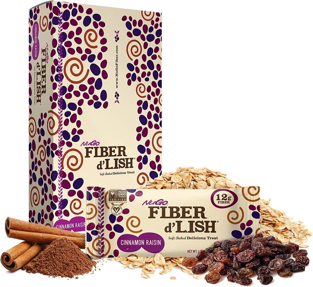 NuGO uva alla cannella in fibra di liscio - vegana, 150 calorie - confezione da 16 da 1,6 once