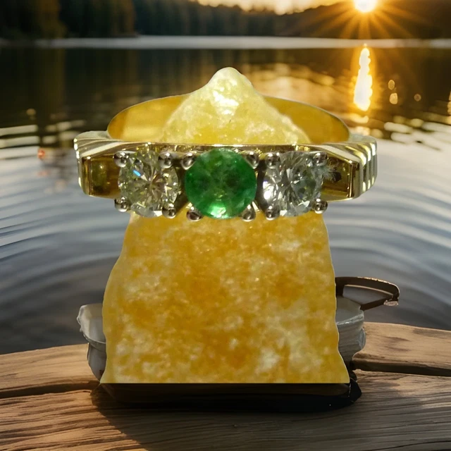 Bague Or Jaune 18 Carats Avec Diamants Et Rubis - Taille 48, Poids 3.73g, Style Art Déco